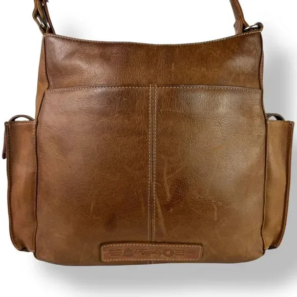 Fossil Brown Leather Utility Crossbody Shoulder Bag Multi-Pocket Style 75082 - Picture 6 of 12